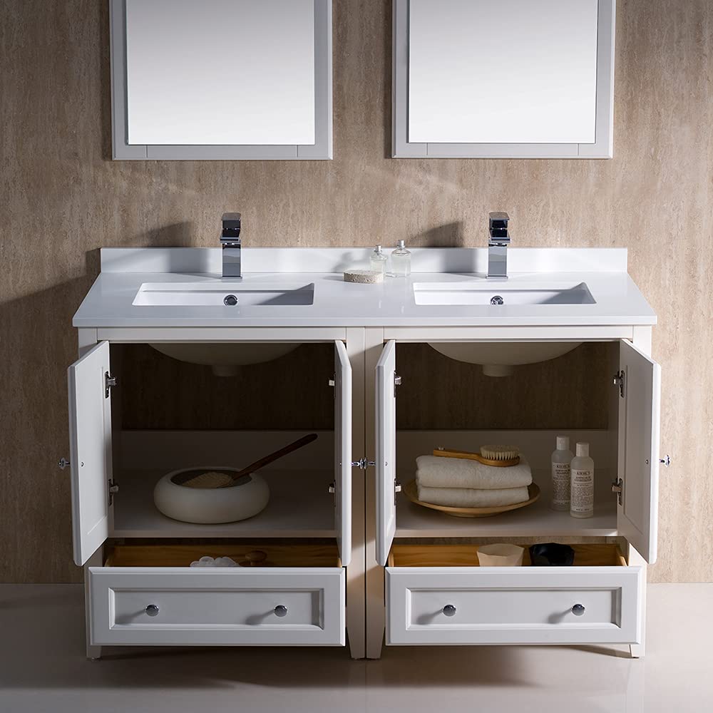 Fresca FVN20-2424GR Fresca Oxford 48" Gray Traditional Double Sink Bathroom Vanity