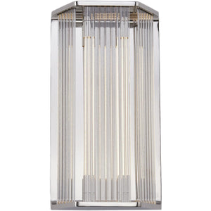 Alora WV339216PNCR SABRE 16" WV POLISHED NICKEL CLEAR RIBBED GLASS  15W LED 90 2700K DC LED