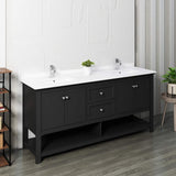 Fresca FCB2372BL-D-CWH-U Double Sink Cabinet with Sinks