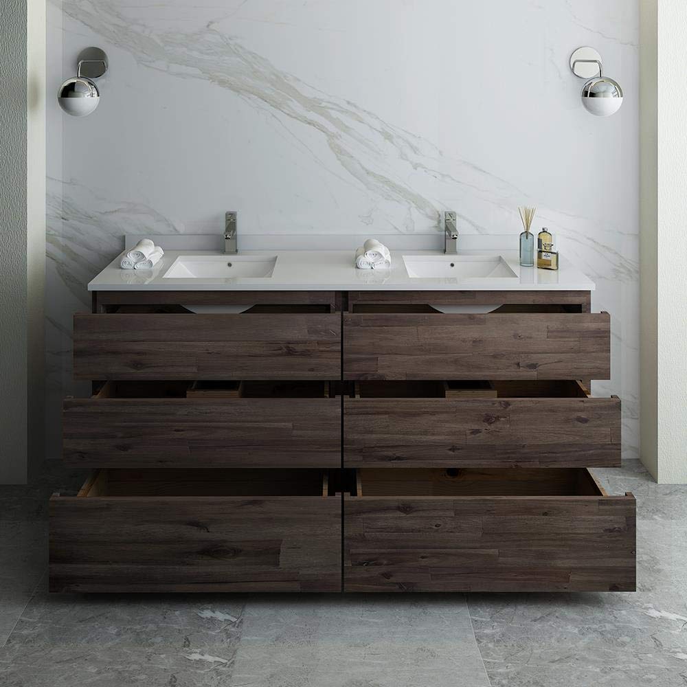 Fresca FCB31-3636ACA-FC Fresca Formosa 70" Floor Standing Double Sink Modern Bathroom Cabinet