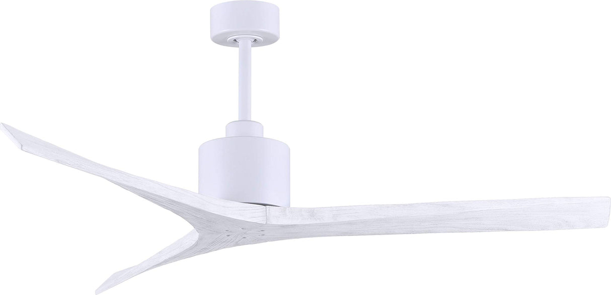 Matthews Fan MW-MWH-MWH-60 Mollywood 6-speed contemporary ceiling fan in Matte White finish with 60” solid matte white wood blades