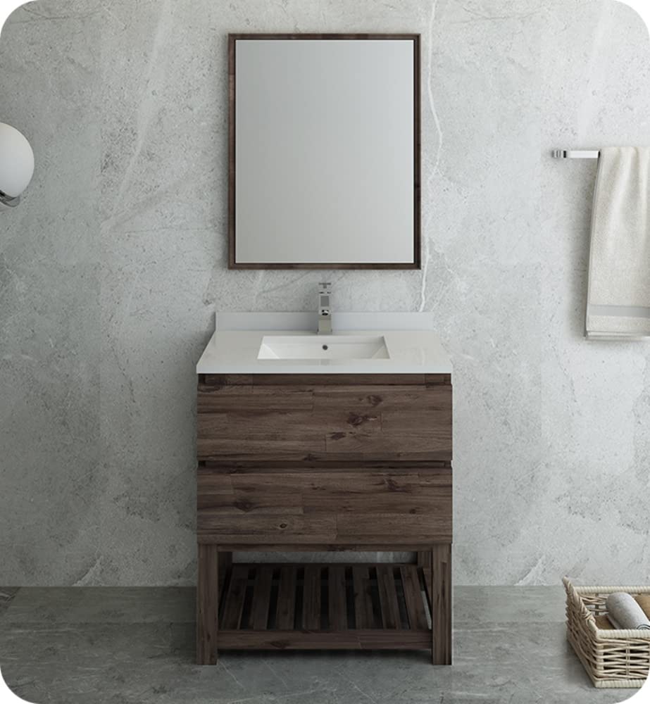 Fresca FVN3130ACA-FS Fresca Formosa 30" Floor Standing Modern Bathroom Vanity w/ Open Bottom & Mirror