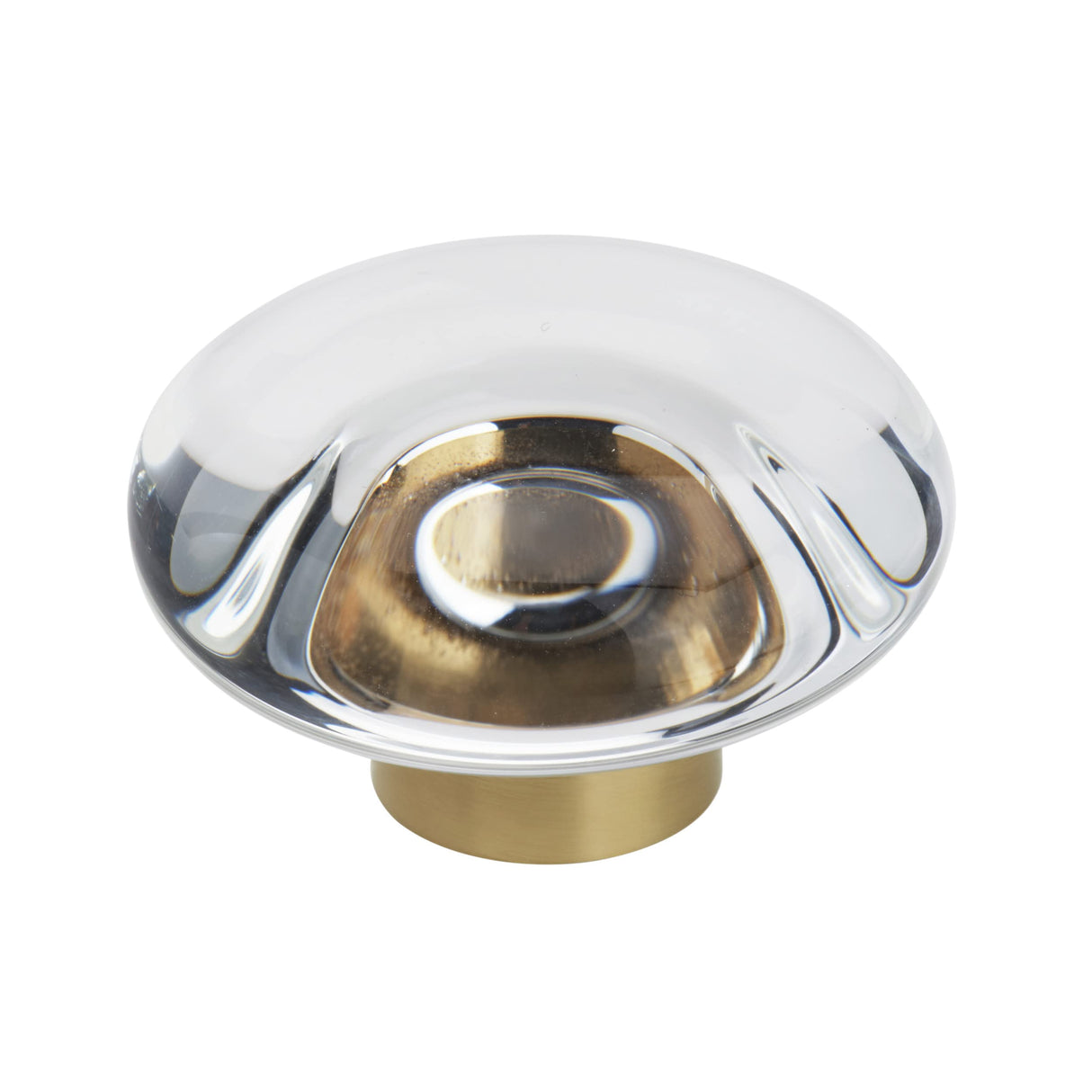 Amerock Cabinet Knob Clear/Champagne Bronze 1-3/4 inch (44 mm) Diameter Glacio 1 Pack Drawer Knob Cabinet Hardware