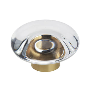 Amerock Cabinet Knob Clear/Champagne Bronze 1-3/4 inch (44 mm) Diameter Glacio 1 Pack Drawer Knob Cabinet Hardware