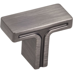 Jeffrey Alexander 867BNBDL 1-3/8" Overall Length Brushed Pewter Rectangle Anwick Cabinet Knob