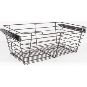 Hardware Resources POB1-162311ORB Dark Bronze Closet Pullout Basket with Slides 16