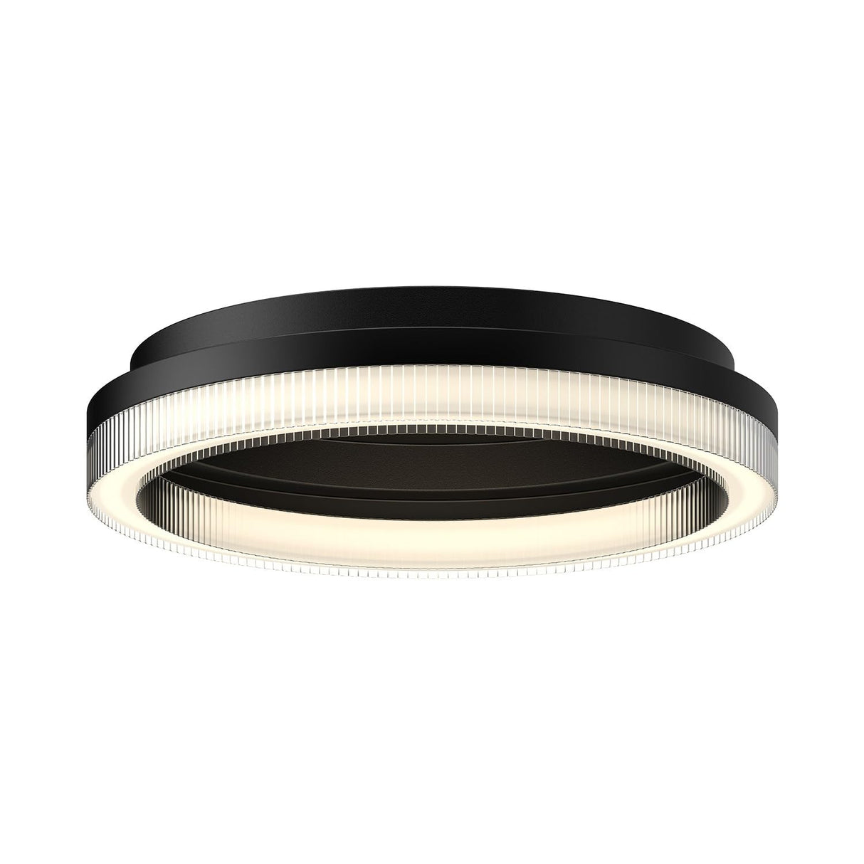 Kuzco FM45316-BK CALIX 16" FLUSH MOUNT TEXTURED BLACK 120V TRIAC/ELV LED SELECTABLE 3000K/3500K/4000K 90 CRI 28W