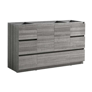 Fresca FCB9360HA-S Fresca Lazzaro 60" Glossy Ash Gray Free Standing Single Sink Modern Bathroom Cabinet