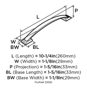 Amerock Appliance Pull Satin Nickel 8 inch (203 mm) Center to Center Candler 1 Pack Drawer Pull Drawer Handle Cabinet Hardware