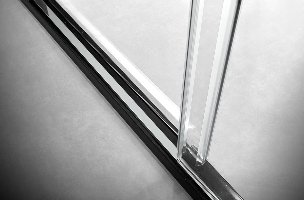 Elegant 48''×76'' Frameless Shower Door, Frameless Single Sliding Shower Door, 3/8”(10mm) Clear Tempered Glass, Stainless Steel Hardware with Towel Bar, in Polished Gold Finish