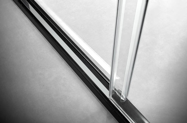 Elegant 48''×76'' Frameless Shower Door, Frameless Single Sliding Shower Door, 3/8”(10mm) Clear Tempered Glass, Stainless Steel Hardware with Towel Bar, in Polished Gold Finish