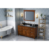 Jeffrey Alexander VKITCHA60SCHBGR 60" Chocolate Chatham Vanity, Black Granite Vanity Top, undermount rectangle bowl