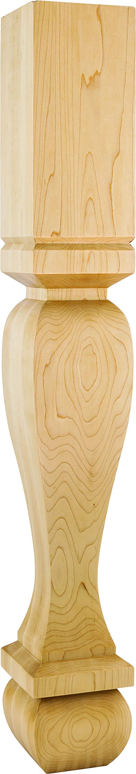 Hardware Resources ONL-10-20-RW 20" W x 1" D x 4-1/4" H Rubberwood Acanthus Onlay