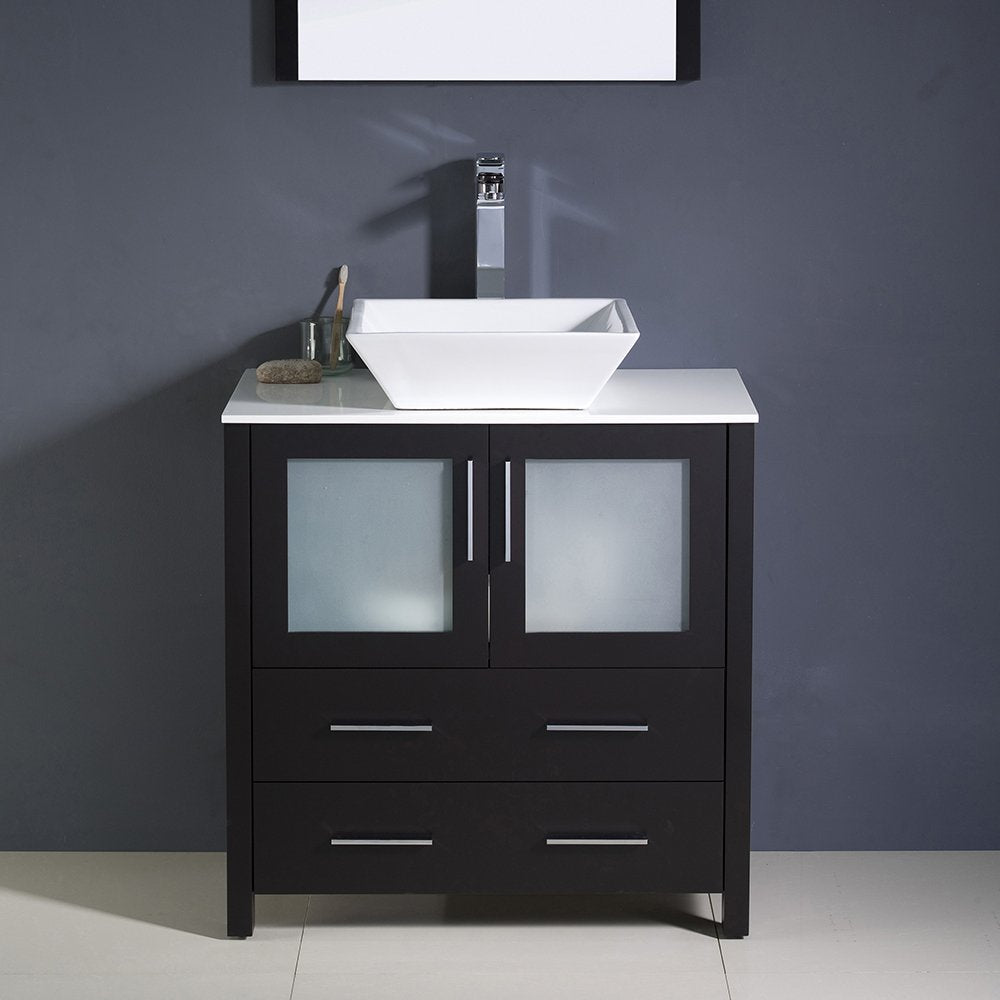 Fresca FVN6230ES-VSL Fresca Torino 30" Espresso Modern Bathroom Vanity w/ Vessel Sink