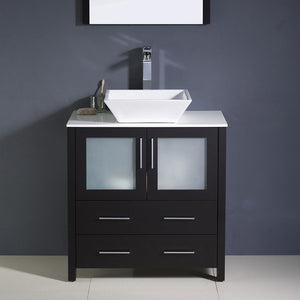 Fresca FVN6230ES-VSL Fresca Torino 30" Espresso Modern Bathroom Vanity w/ Vessel Sink