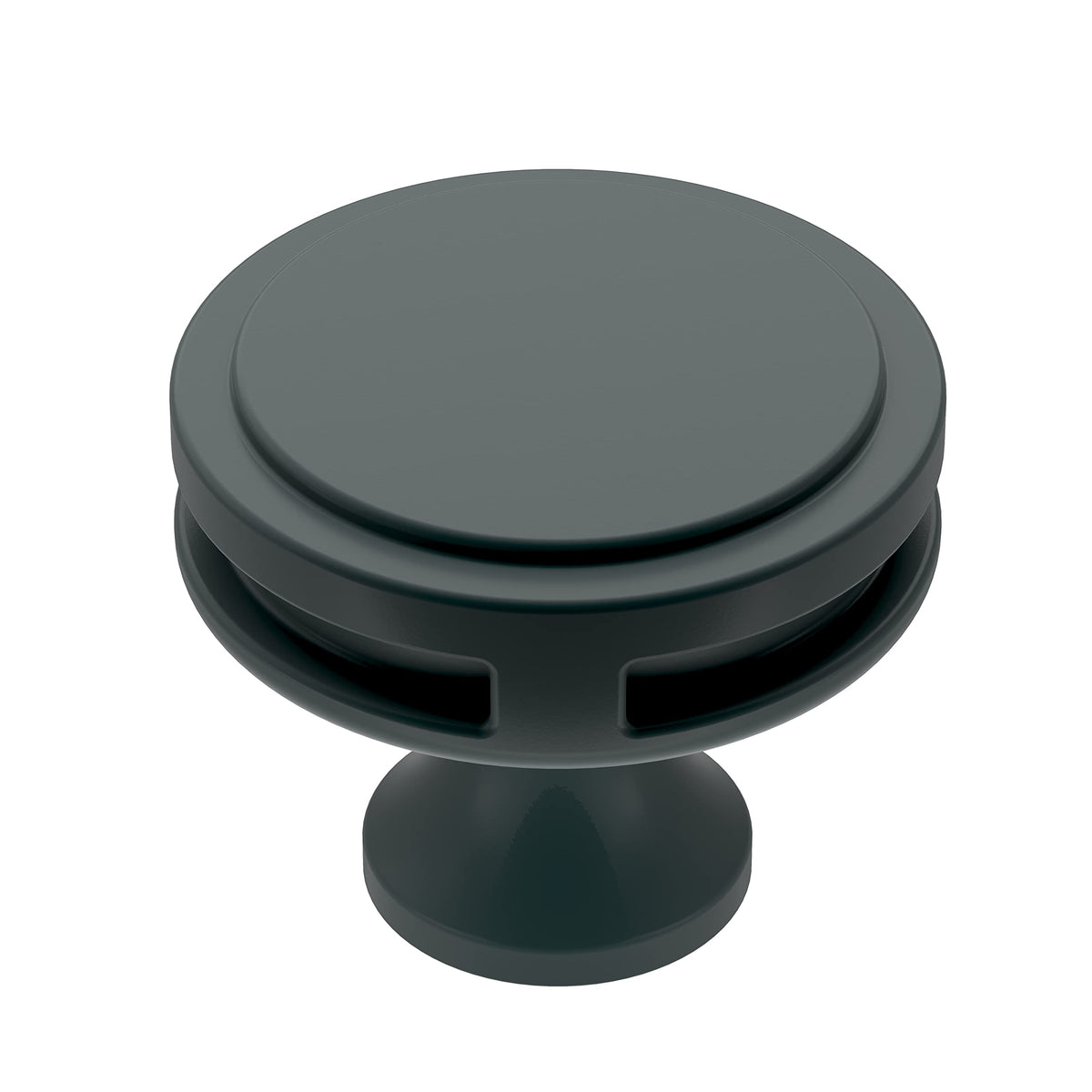 Amerock Cabinet Knob Matte Black 1-3/8 inch (35 mm) Diameter Oberon 1 Pack Drawer Knob Cabinet Hardware