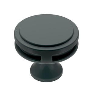 Amerock Cabinet Knob Matte Black 1-3/8 inch (35 mm) Diameter Oberon 1 Pack Drawer Knob Cabinet Hardware