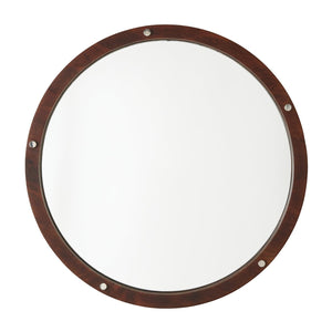 Capital Lighting 739901MM Mirror Decorative Wooden Frame Mirror Dark Wood and Polished Nickel