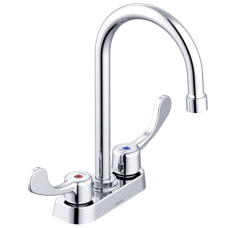 Gerber GC044555 Chrome Commercial Two Handle Centerset Lavatory Faucet W/ GOOSENECK...