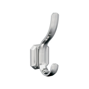 Amerock HBX3669326 Granlyn Double Prong Decorative Wall Hook Polished Chrome Hook for Coats, Hats, Backpacks, Bags Hooks for Bathroom, Bedroom, Closet, Entryway, Laundry Room, Office