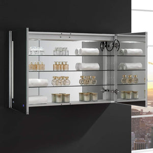 Fresca FMC014830 Fresca Tiempo 48" Wide x 30" Tall Bathroom Medicine Cabinet w/ LED Lighting & Defogger