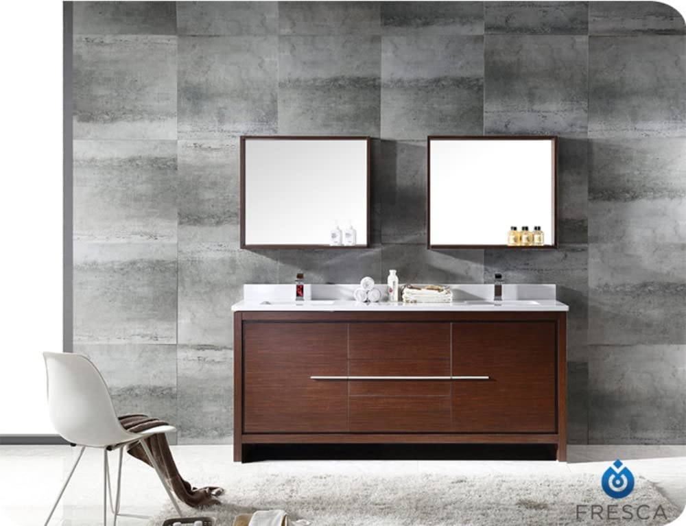 Fresca FCB8172WG Fresca Allier 72" Wenge Brown Modern Double Sink Bathroom Cabinet