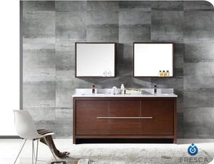Fresca FCB8172WG Fresca Allier 72" Wenge Brown Modern Double Sink Bathroom Cabinet
