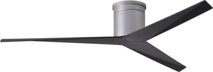 Matthews Fan EKH-BN-BK Eliza-H 3-blade ceiling mount paddle fan in Brushed Nickel finish with matte black ABS blades.