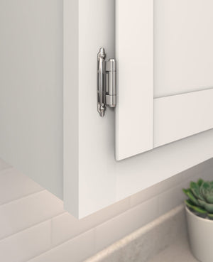 Amerock Cabinet Hinge Variable Overlay Hinge with Reverse Bevel Polished Chrome 2 Pack Self-Closing Hinge Face Mount Hinge Cabinet Door Hinge