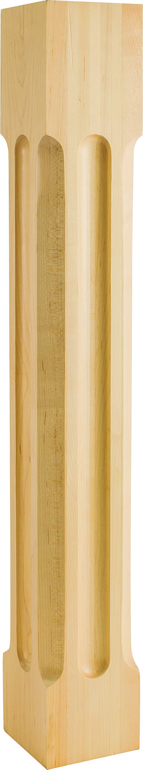 Hardware Resources P78-5-RW 5" W x 5" D x 35-1/2" H Rubberwood Scooped Post