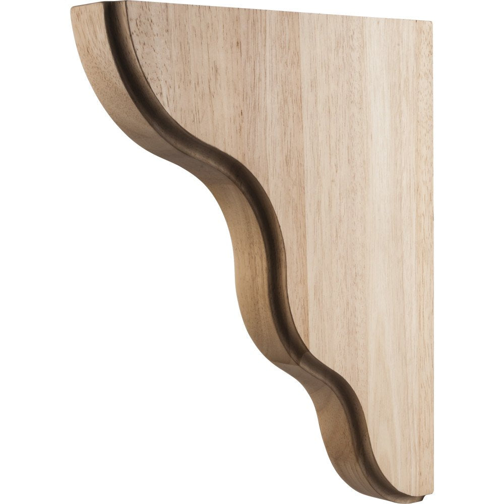 Hardware Resources CORSM-3RW 1-3/4" W x 10-1/2" D x 13-1/8" H Rubberwood Smooth Contour Corbel