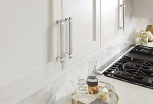 Amerock Cabinet Pull Satin Nickel/Polished Chrome 6-5/16 inch (160 mm) Center to Center Overton 1 Pack Drawer Pull Drawer Handle Cabinet Hardware