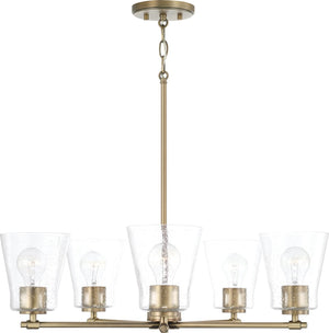 Capital Lighting 446951AD-533 Baker 5 Light Chandelier Aged Brass