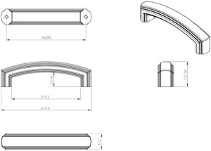 Jeffrey Alexander 519-96NI 96 mm Center-to-Center Polished Nickel Delgado Cabinet Pull