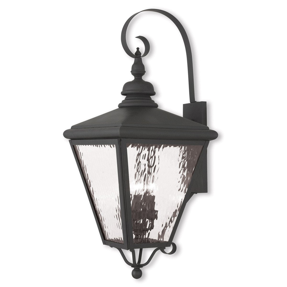 Livex 2036-04 Transitional Four Light Outdoor Wall Lantern from Cambridge Collection in Black Finish