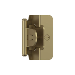 Amerock BPR8704BBZ Cabinet Hinge 1/2 in (13 mm) Overlay Double Demountable Golden Champagne Kitchen Cabinet Door Hinge 1 Pair/2 Pack Functional Hardware