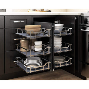 Hardware Resources SWS-BCBAS18PC Extra Polished Chrome Baskets for 18" STORAGE WITH STYLE® Blind Corner Organizer