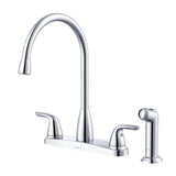 Gerber G0040167 Viper Two Handle High Arc Kitchen Faucet W/sidespray - Chrome