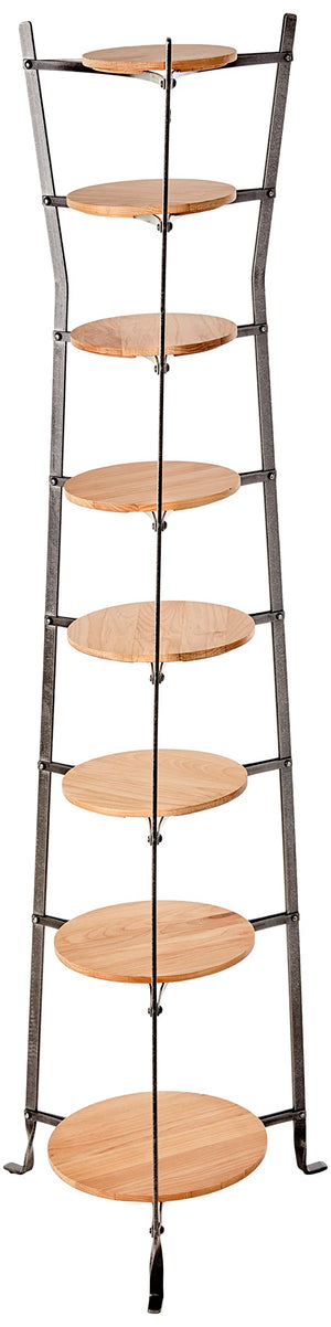 Enclume CWS8H HS WBRDS 8-Tier Gourmet Hourglass Stand w/ Alder Wood Shelves HS