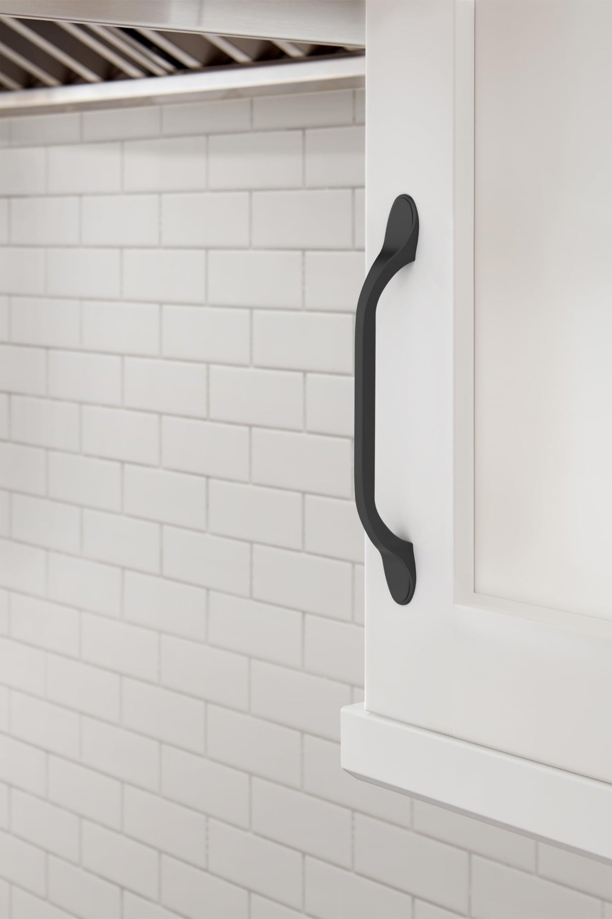 Amerock BP21937FB Matte Black Cabinet Pull 5-1/16 inch (128mm) Center-to-Center Cabinet Hardware Ravino Furniture Hardware Drawer Pull