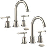 Classical 8 inch Bathroom Faucet, Bathroom faucets for Sink 3 Holes, Widespread Brushed Nickel Bathroom Faucet with Pop Up Drain and cUPC Lead-Free Hose (Brushed Nickel 2 Packs)