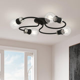 Bromley 4 Light Flush Mount in Black with Brushed Nickel (46384-04)