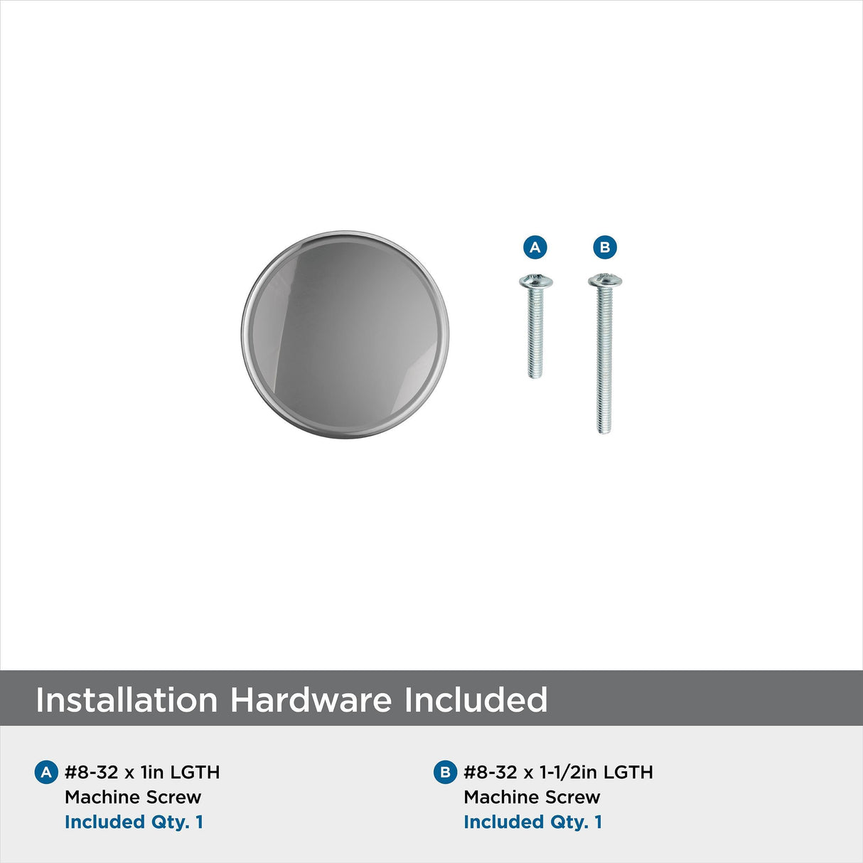 Amerock Cabinet Knob Polished Chrome 1-1/4 inch (32 mm) Diameter Renown 1 Pack Drawer Knob Cabinet Hardware