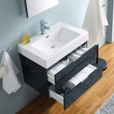 Fresca FVN8330GG Fresca Valencia 30" Dark Slate Gray Wall Hung Modern Bathroom Vanity w/ Medicine Cabinet