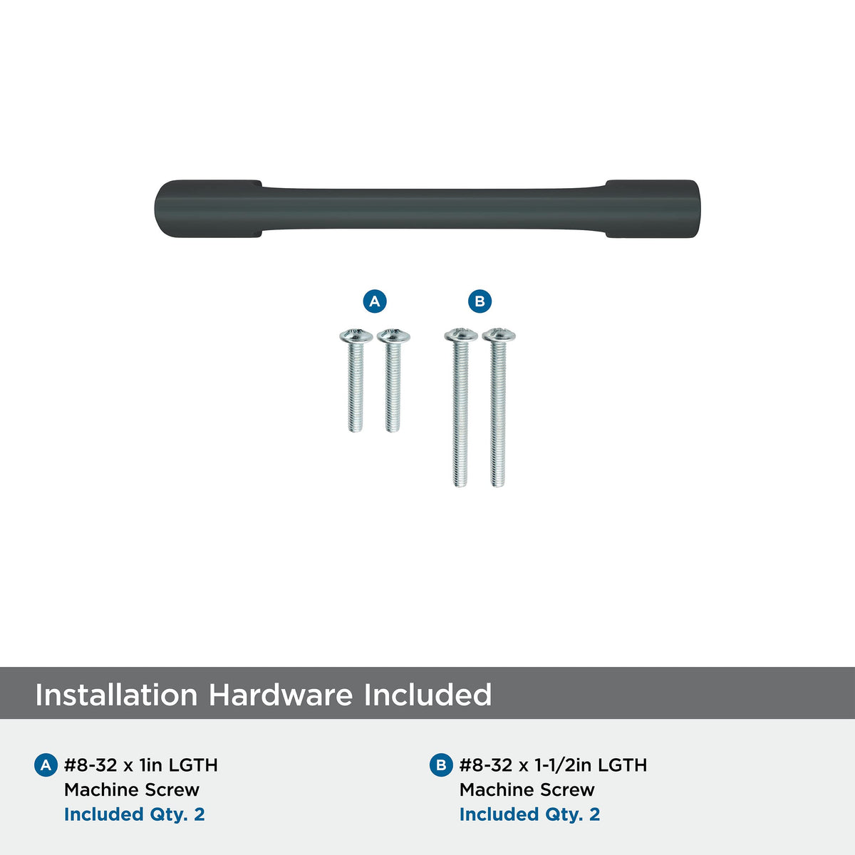 Amerock Cabinet Pull Matte Black 3 inch (76 mm) Center-to-Center Riva 1 Pack Drawer Pull Drawer Handle Cabinet Hardware