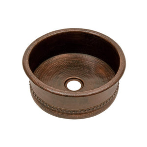 Premier Copper Products BV15DB215-Inch Round Bar Vessel Tub Sink in Oil Rubbed Bronze
