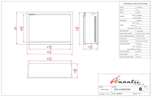 Amantii TRD-44-BESPOKE Traditional Bespoke - 44" Indoor / Outdoor Electric Insert Featuring, WiFi Compatibility, Bluetooth Connectivity, Multi Function Remote, and a Selection of Media Options