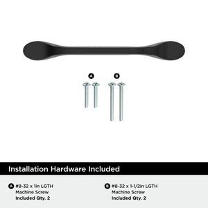 Amerock BP21936FB Matte Black Cabinet Pull 3-3/4 inch (96mm) Center-to-Center Cabinet Hardware Ravino Furniture Hardware Drawer Pull