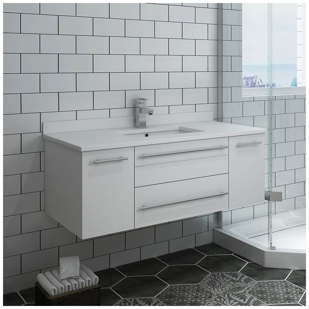 Fresca FCB6142GR-UNS-CWH-U Cabinet with Undermount Sink