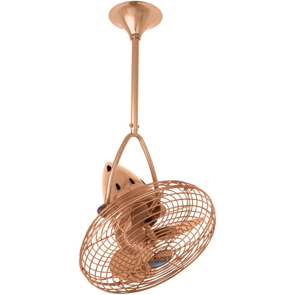 Matthews Fan JD-BRCP-MTL Jarold Direcional ceiling fan in Brushed Copper finish with metal blades.